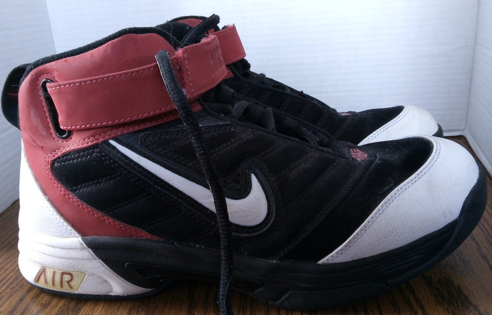 Nike Size 10 Mens Air Force 25 High Red White And Black High Top Shoes